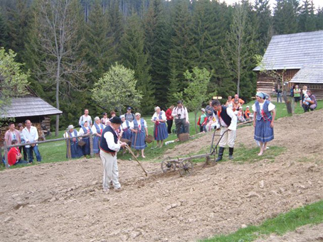 Folklr a tradcie oili v skanzene : Sadili sa zemiaky bez mechaniky a spievali sa udov piesne